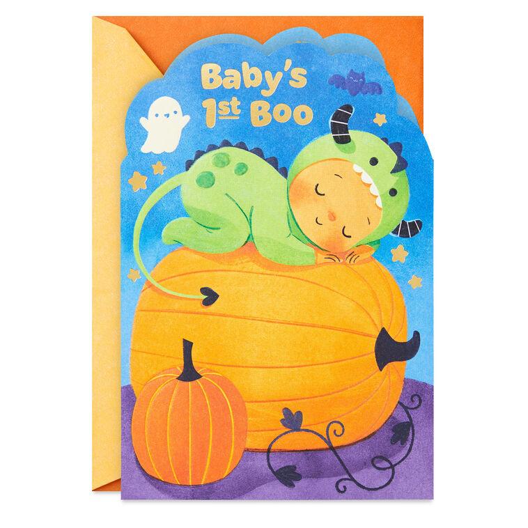 hallmark Little Green Monster First Halloween Card for Boy