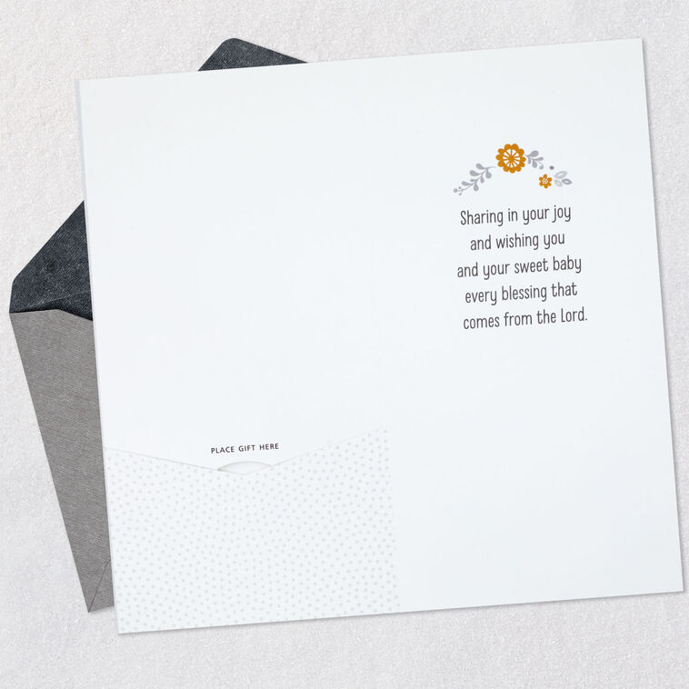 Hallmark Little Lamb Money Holder Baby Baptism Card