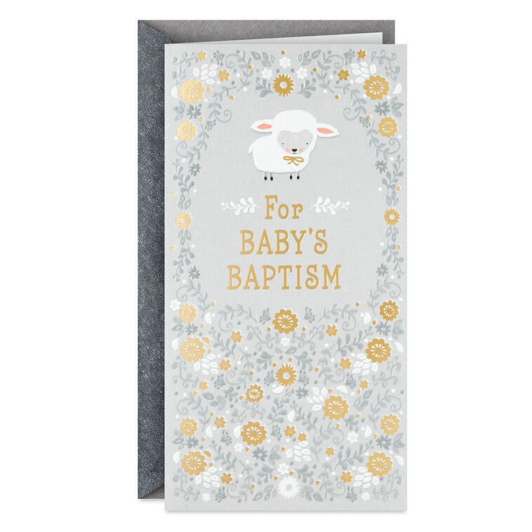 hallmark Little Lamb Money Holder Baby Baptism Card