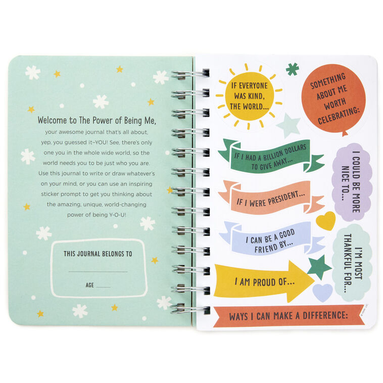Hallmark Little World Changers™ The Power Of Being Me Prompted Journal With Stickers