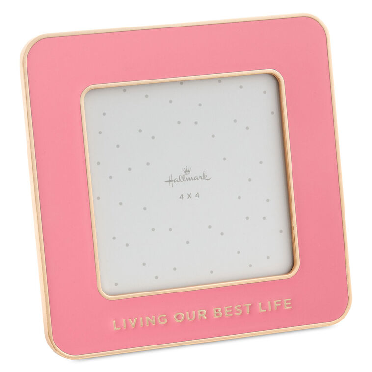 hallmark Living Our Best Life Pink Enamel Picture Frame 4x4