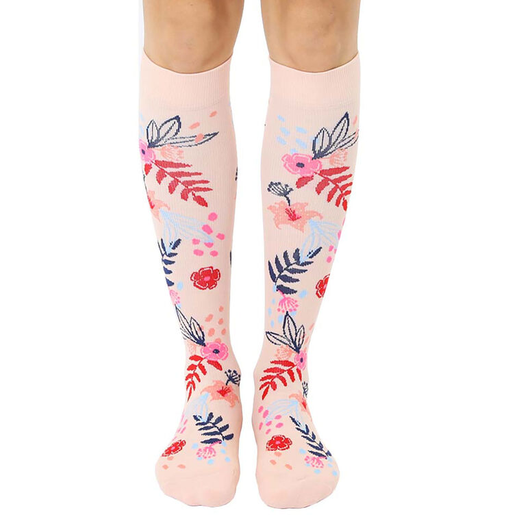 hallmark Living Royal Peach Floral Compression Socks