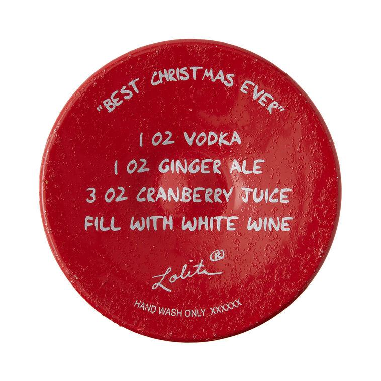 Hallmark Lolita Best Christmas Ever Handpainted Wine Glass 15 Oz