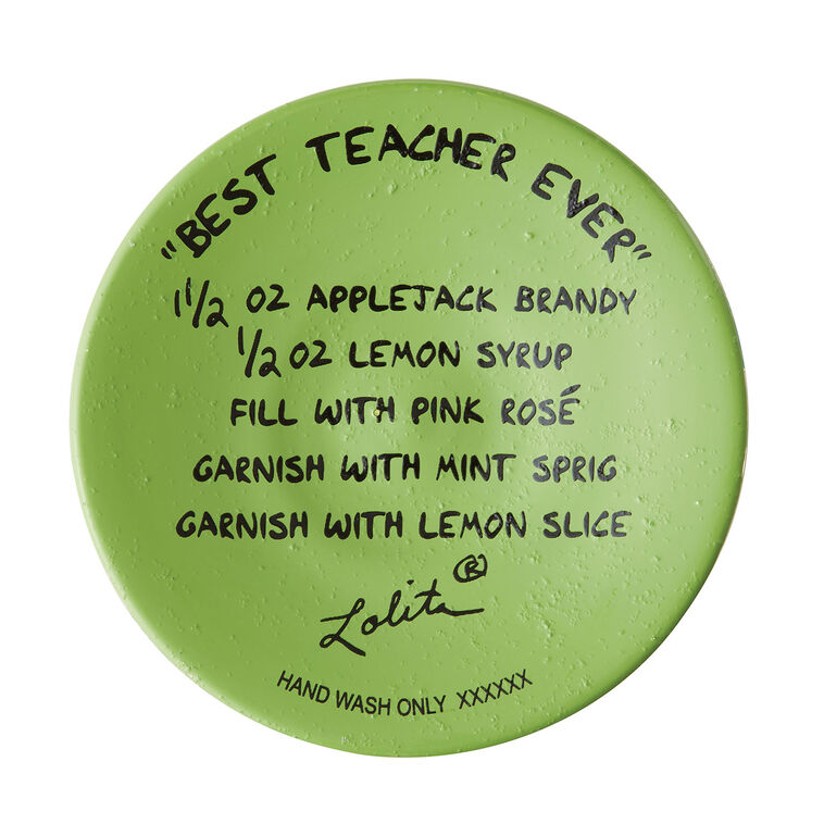 Hallmark Lolita Best Teacher Ever Handpainted Wine Glass 15 Oz