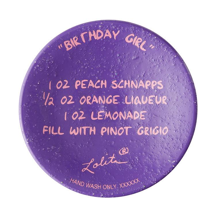 Hallmark Lolita Birthday Girl Handpainted Wine Glass 15 Oz