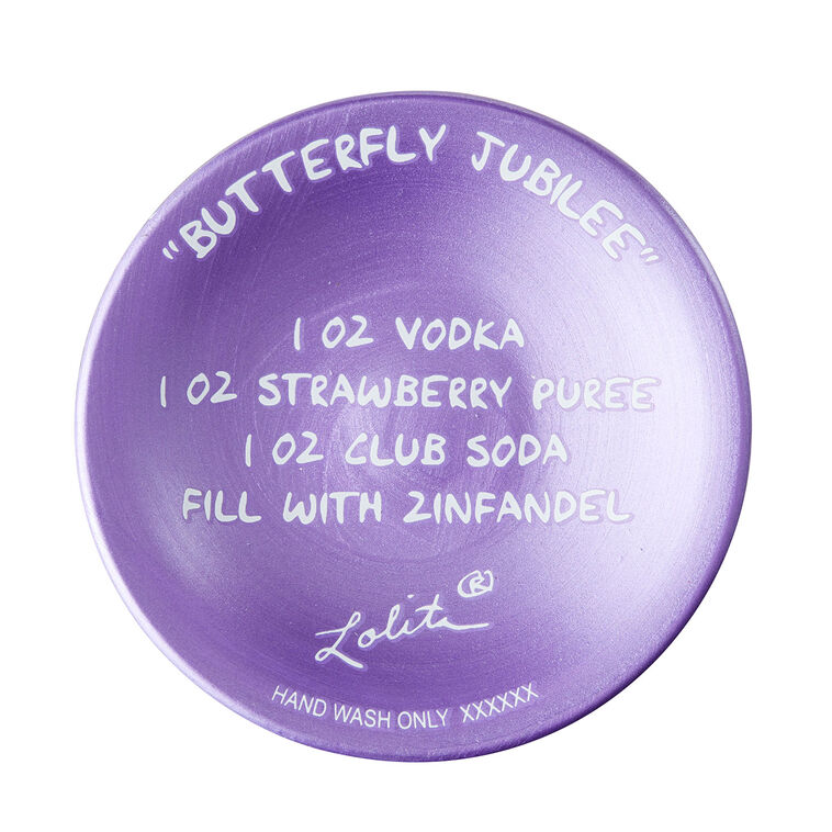 Hallmark Lolita Butterfly Jubilee Handpainted Wine Glass 15 Oz