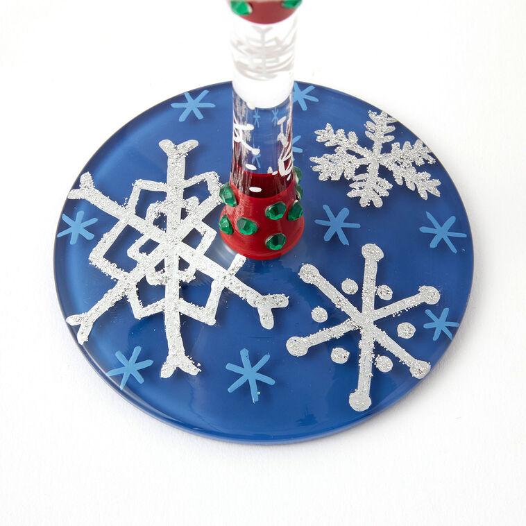 Hallmark Lolita First Christmas Snow Handpainted Wine Glass 15 Oz