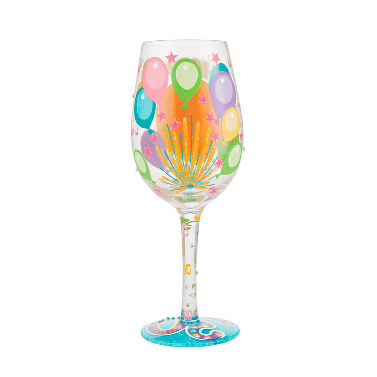Hallmark Lolita Happy 30th Birthday Handpainted Wine Glass 15 Oz
