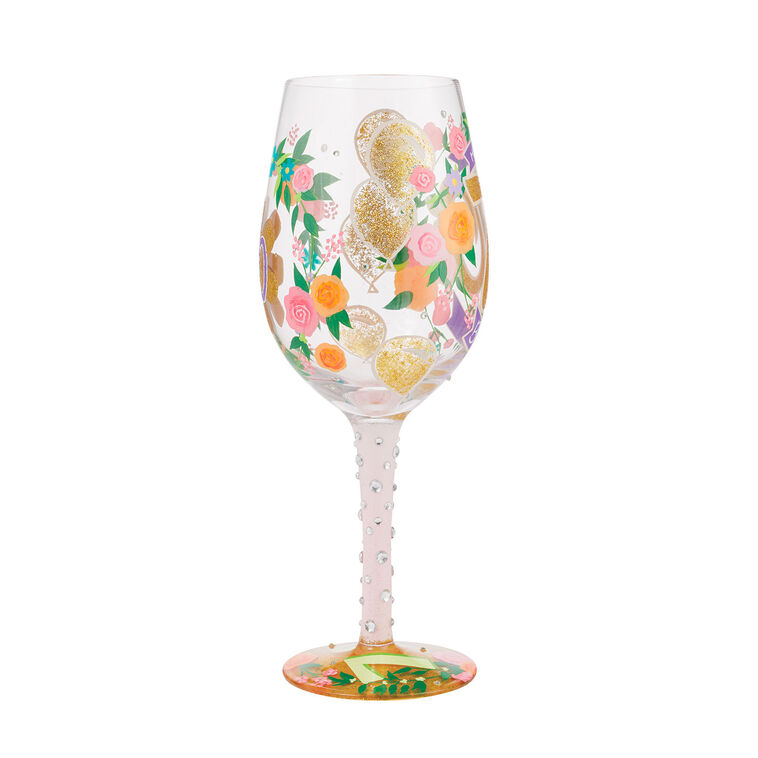 Hallmark Lolita Happy 70th Birthday Handpainted Wine Glass 15 Oz