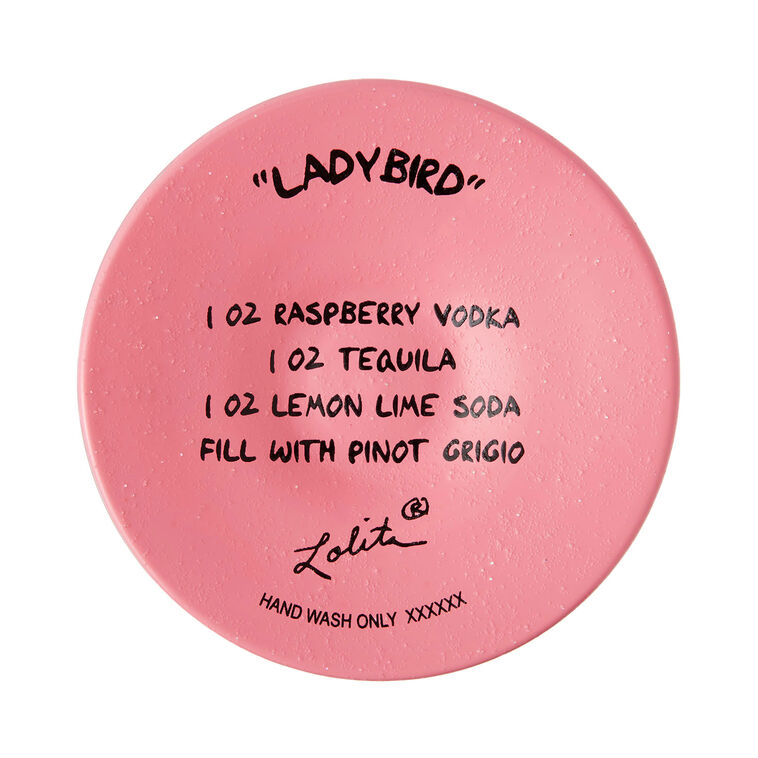 Hallmark Lolita Ladybird Handpainted Wine Glass 15 Oz