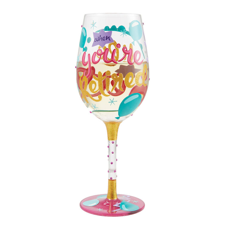 Hallmark Lolita Life Is Better When Retired Wine Glass 15 Oz