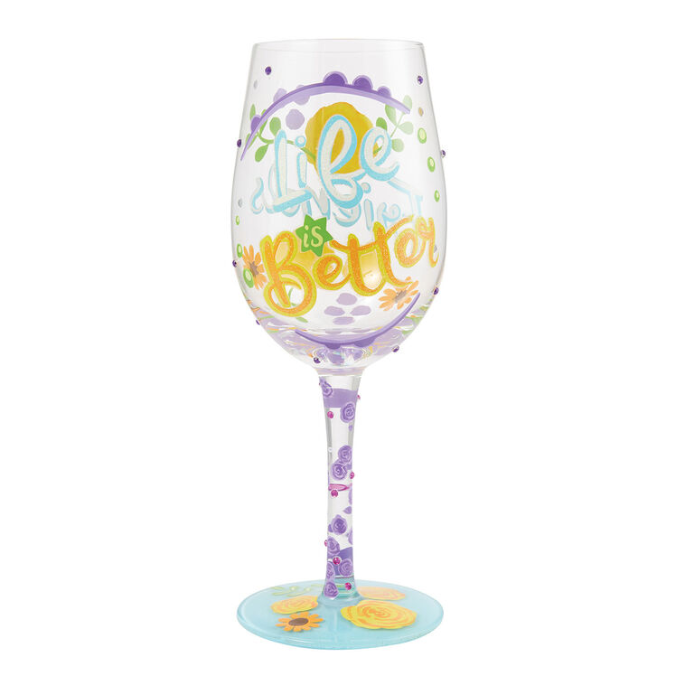 hallmark Lolita Life Is Better With Friends Wine Glass 15 oz