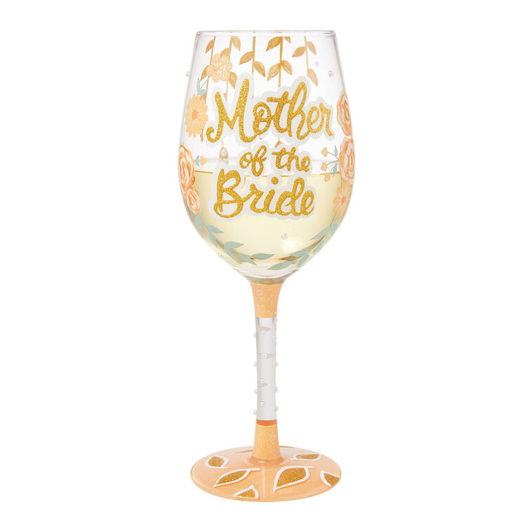 Hallmark Lolita Mother Of The Bride Handpainted Wine Glass 15 Oz
