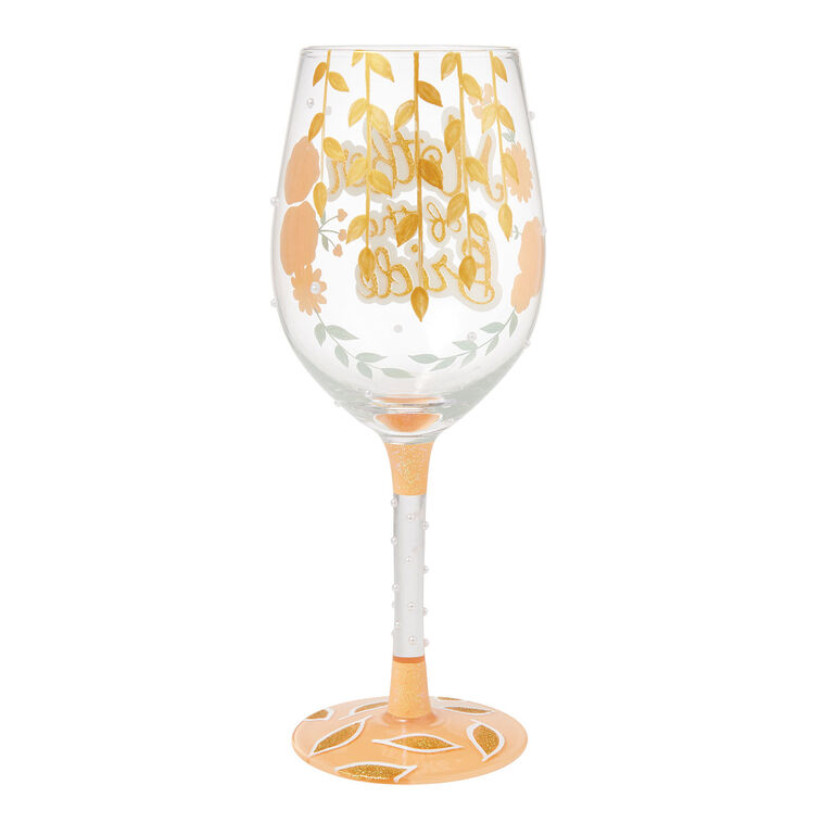 Hallmark Lolita Mother Of The Bride Handpainted Wine Glass 15 Oz