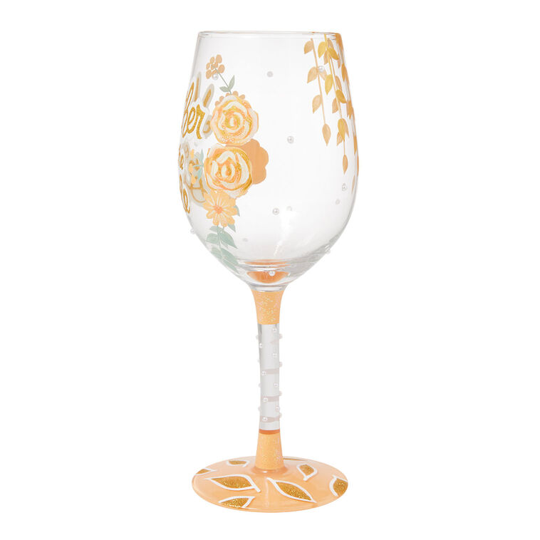Hallmark Lolita Mother Of The Bride Handpainted Wine Glass 15 Oz