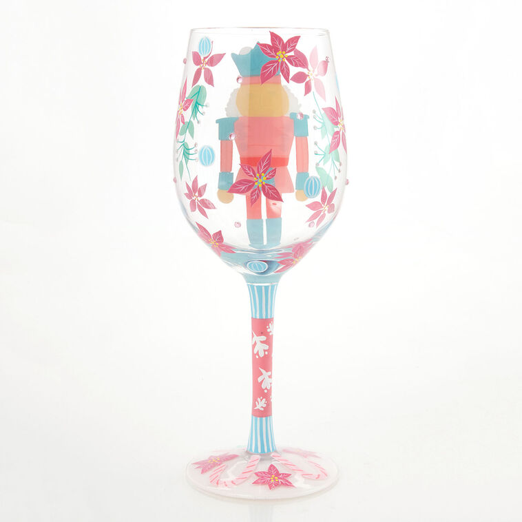 Hallmark Lolita Nutcracker Delight Handpainted Wine Glass 15 Oz