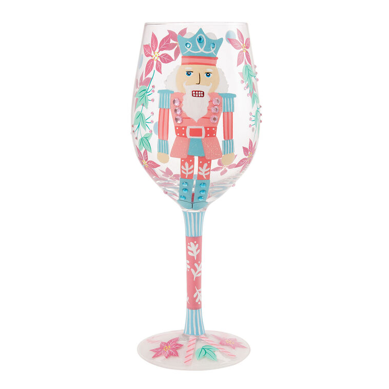 hallmark Lolita Nutcracker Delight Handpainted Wine Glass 15 oz