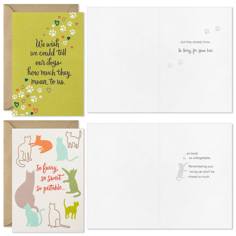 Hallmark Loss Of Pet Assorted Sympathy Cards Pack Of 16