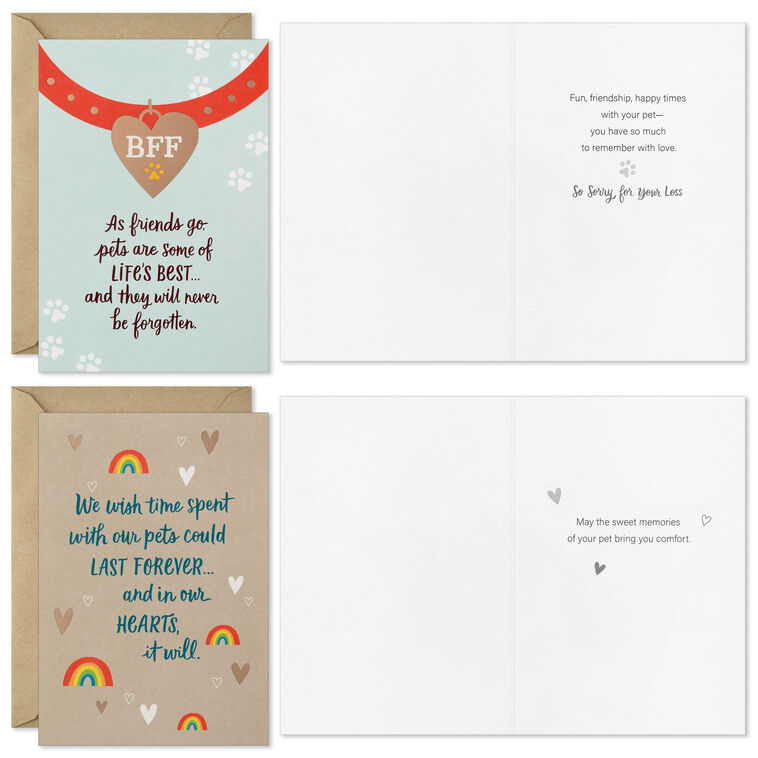 Hallmark Loss Of Pet Assorted Sympathy Cards Pack Of 16