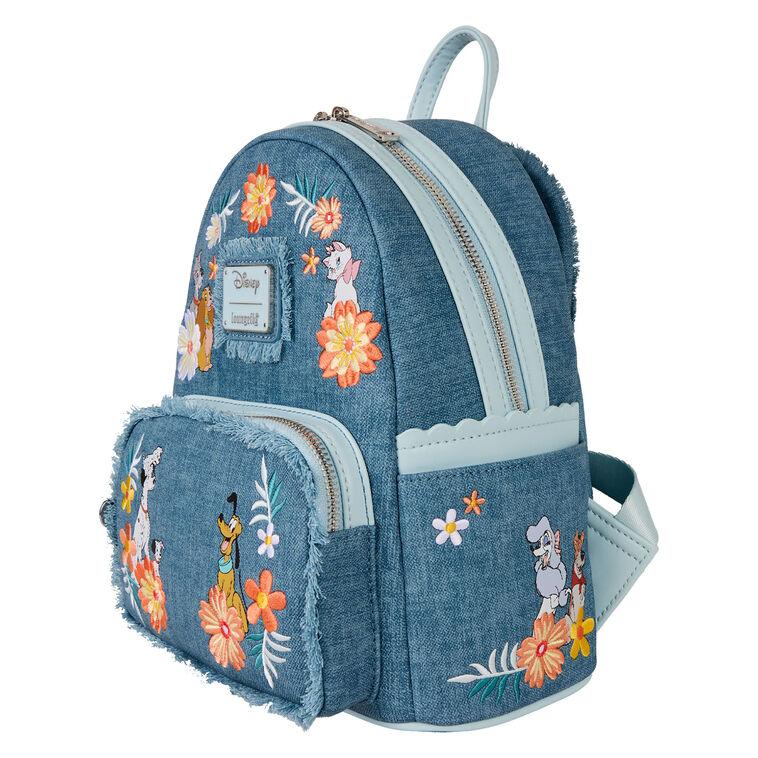 Hallmark Loungefly Disney Dogs And Cats Denim Mini Backpack