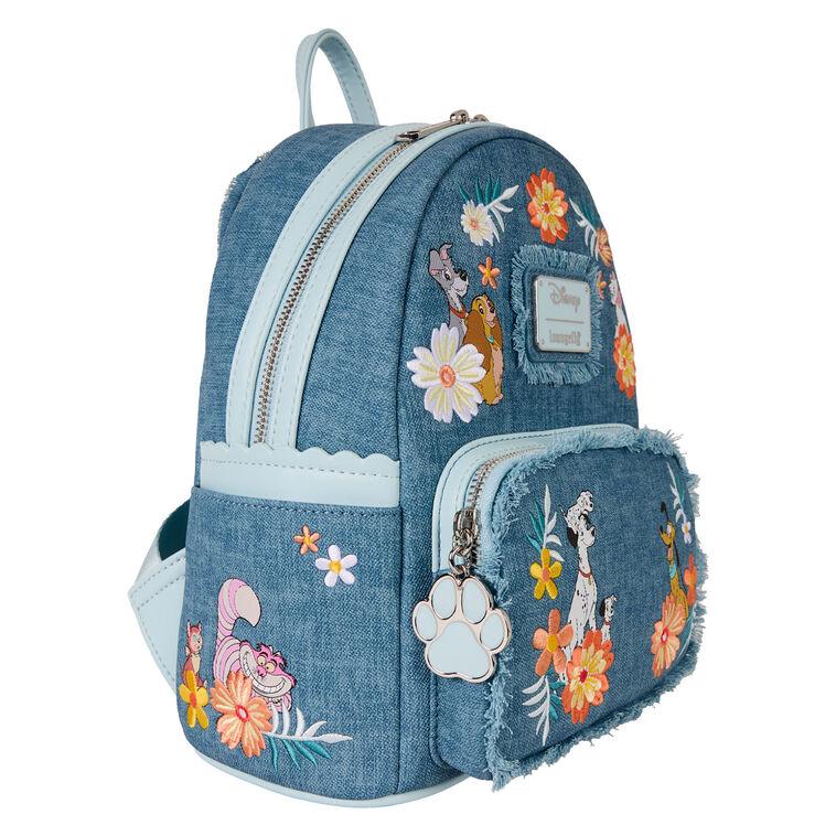 Hallmark Loungefly Disney Dogs And Cats Denim Mini Backpack