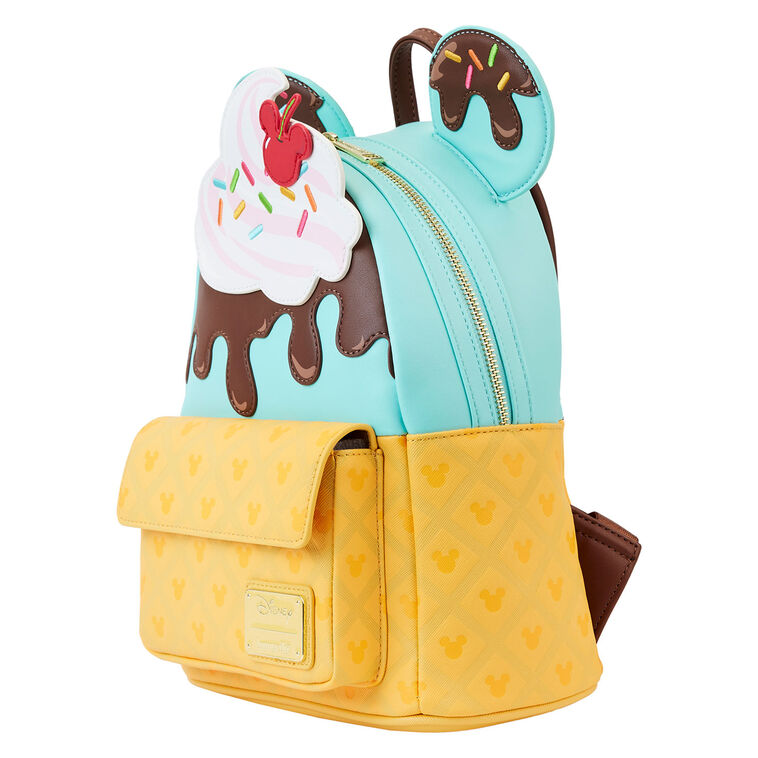 Hallmark Loungefly Disney Mickey And Minnie Ice Cream Cone Mini Backpack