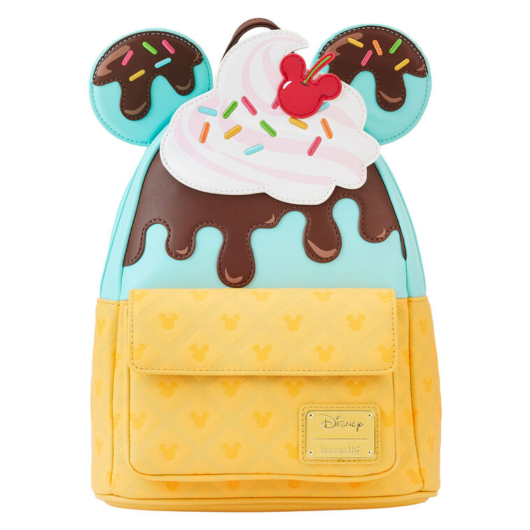 hallmark Loungefly Disney Mickey and Minnie Ice Cream Cone Mini Backpack