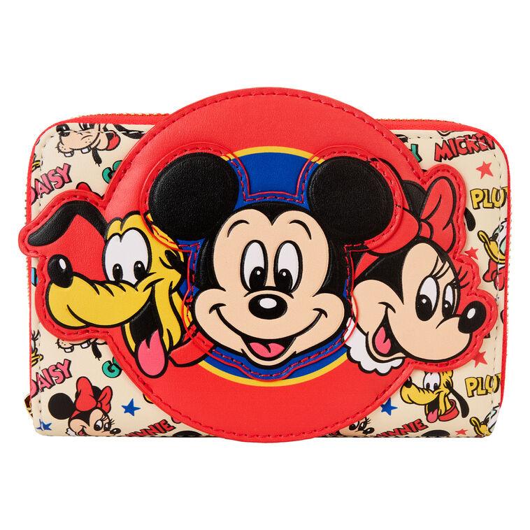 hallmark Loungefly Disney Mickey Mouse and Friends Zip-Around Wallet