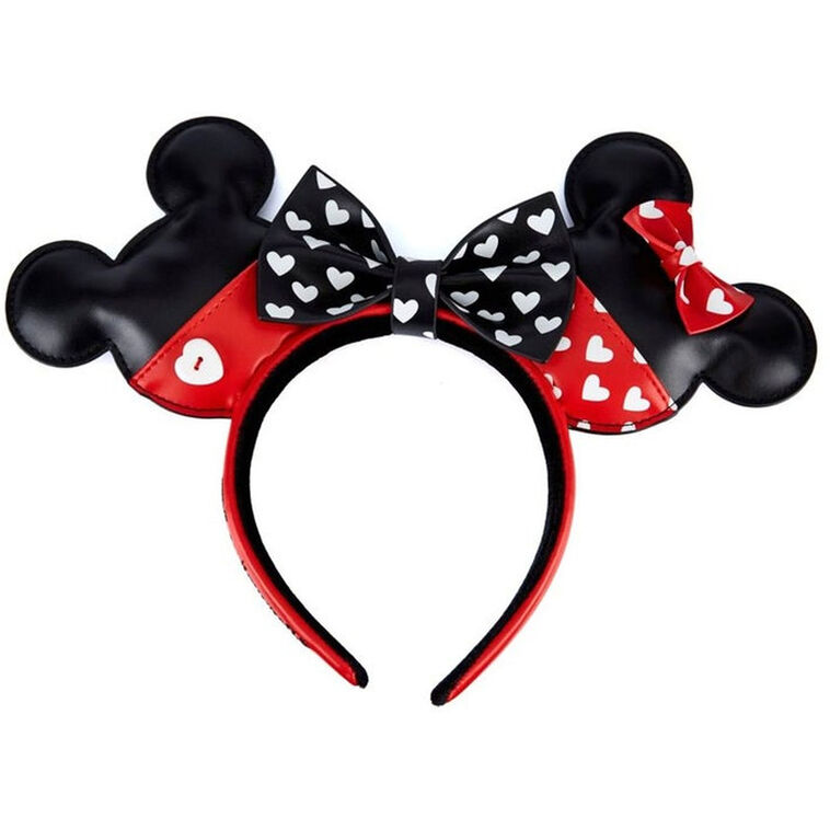 hallmark Loungefly Disney Mickey Mouse and Minnie Mouse Hearts Headband