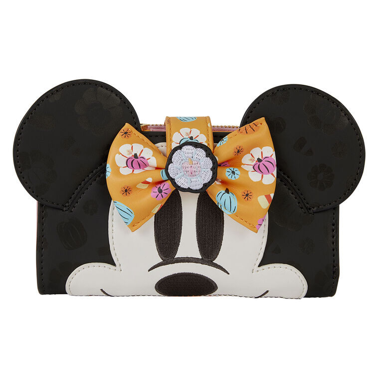 hallmark Loungefly Disney Minnie Mouse Pumpkin Zip-Around Wallet