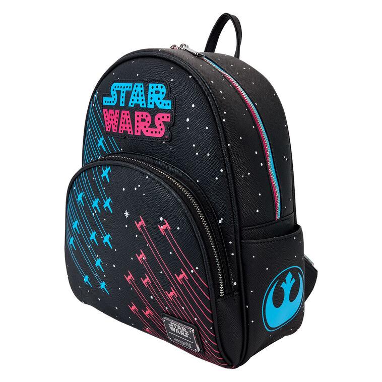 Hallmark Loungefly Star Wars Light-Up Neon Glow 70s Mini Backpack