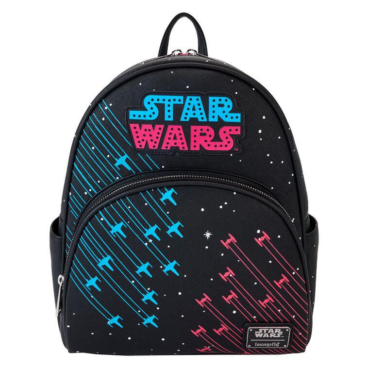 hallmark Loungefly Star Wars Light-Up Neon Glow 70s Mini Backpack