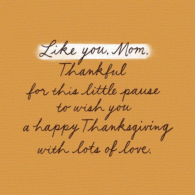 Hallmark Love And Gratitude Thanksgiving Card For Mom