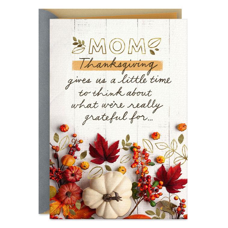 hallmark Love and Gratitude Thanksgiving Card for Mom