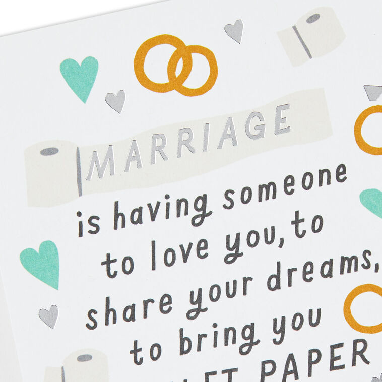Hallmark Love Dreams And Toilet Paper Funny Wedding Card
