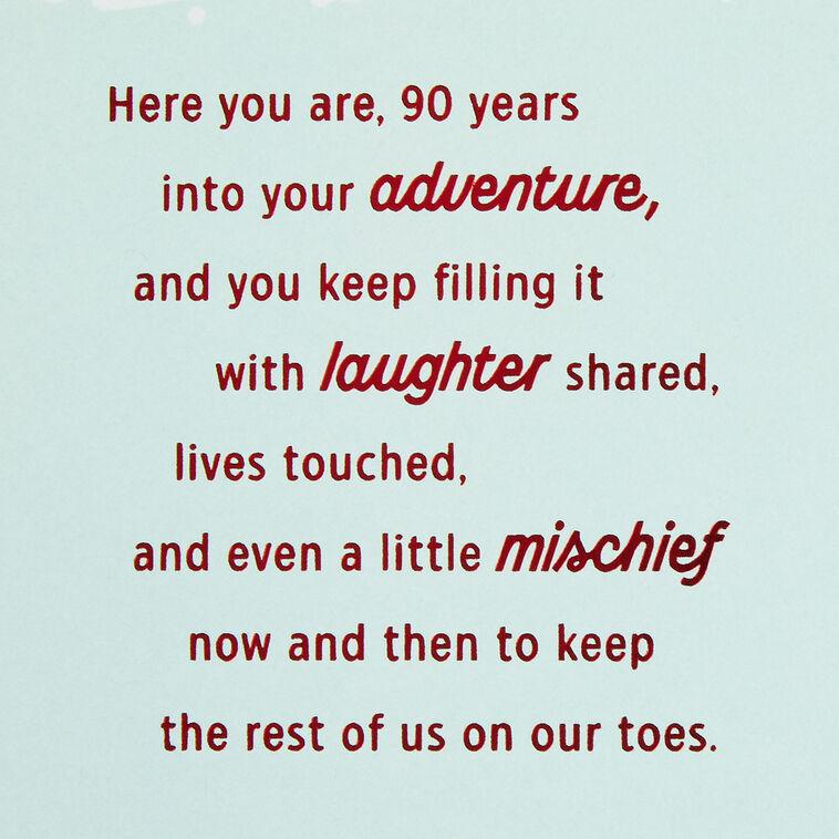 Hallmark Love How You Live Your Adventure 90th Birthday Card