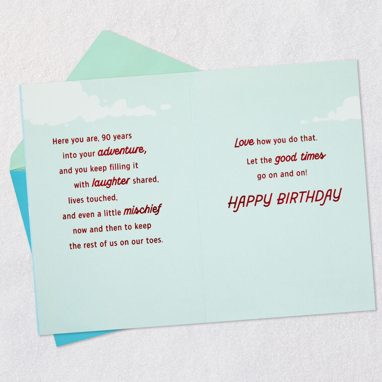 Hallmark Love How You Live Your Adventure 90th Birthday Card