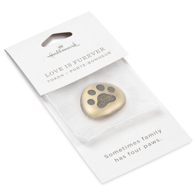 Hallmark Love Is Furever Paw Print Metal Pocket Token