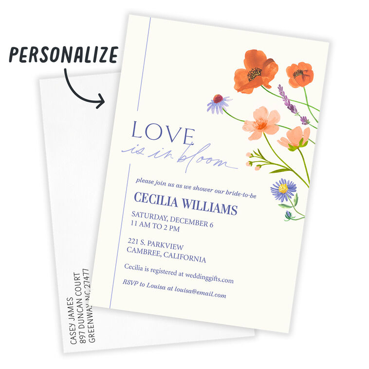 Hallmark Love Is In Bloom Flat Wedding Shower Invitation