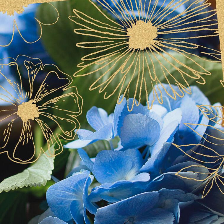Hallmark Love Lasts Forever Blue Hydrangea In Vase Sympathy Card