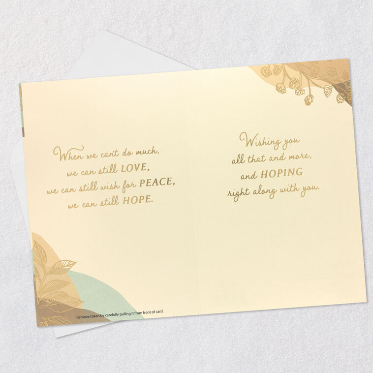 Hallmark Love Peace And Hope Encouragement Card With Wooden Token