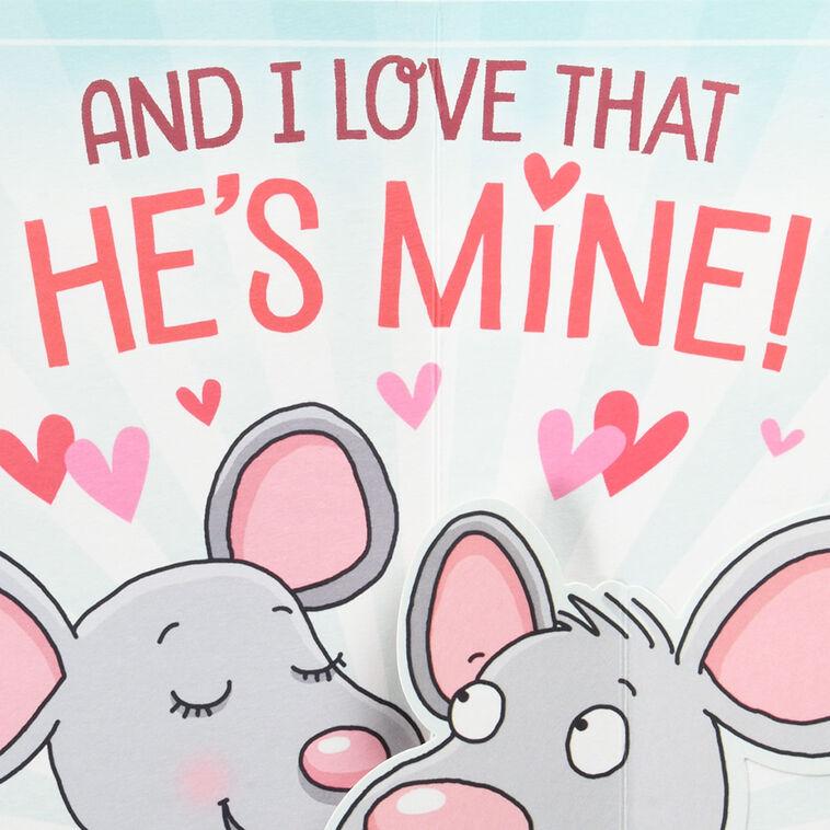 Hallmark Love That You're Mine Funny Pop-Up Anniversary Card For Husband