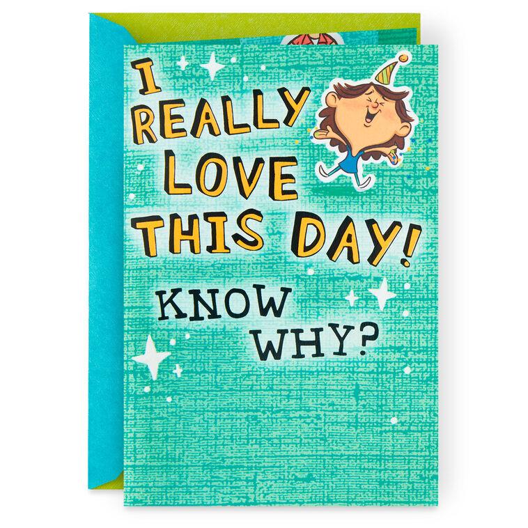 hallmark Love This Day and You Funny Pop-Up Birthday Card for Him
