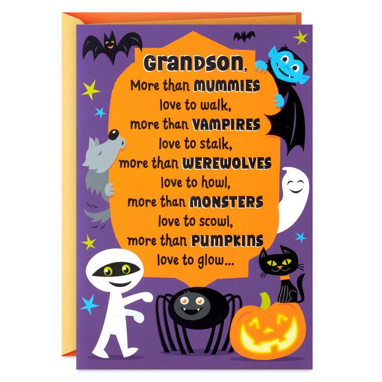 hallmark Love You More Than You Know Halloween Card for Grandson