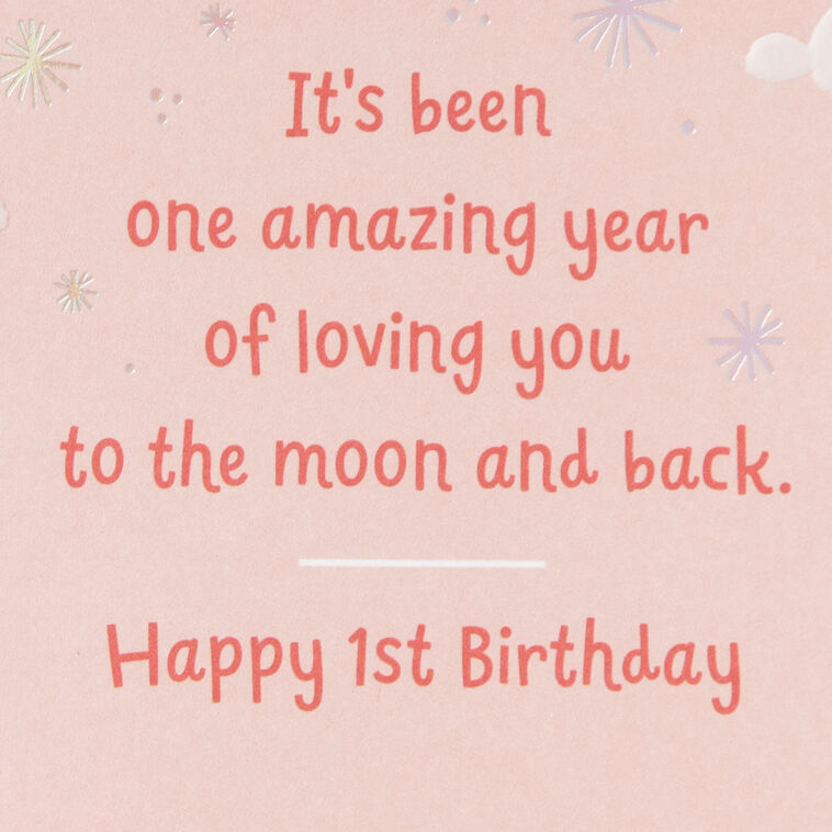 Hallmark Love You To The Moon And Back 1st Birthday Card For Daughter