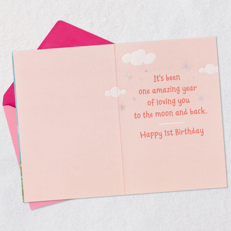 Hallmark Love You To The Moon And Back 1st Birthday Card For Daughter