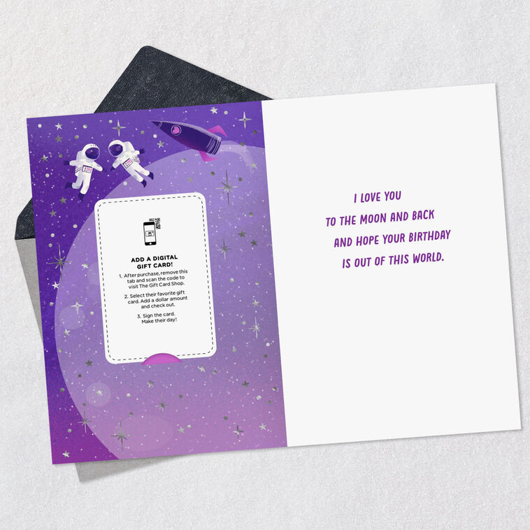 Hallmark Love You To The Moon And Back Gift Card Greeting Romantic Birthday Card