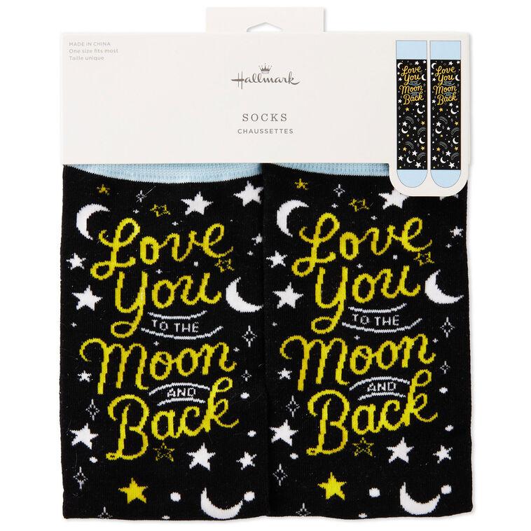 Hallmark Love You To The Moon And Back Novelty Crew Socks