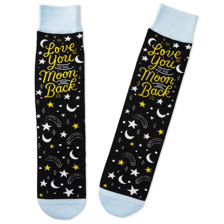hallmark Love You To the Moon and Back Novelty Crew Socks