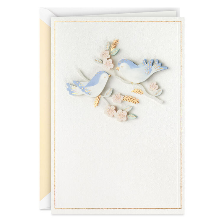 hallmark Lovebirds on Flowering Branches Wedding Card